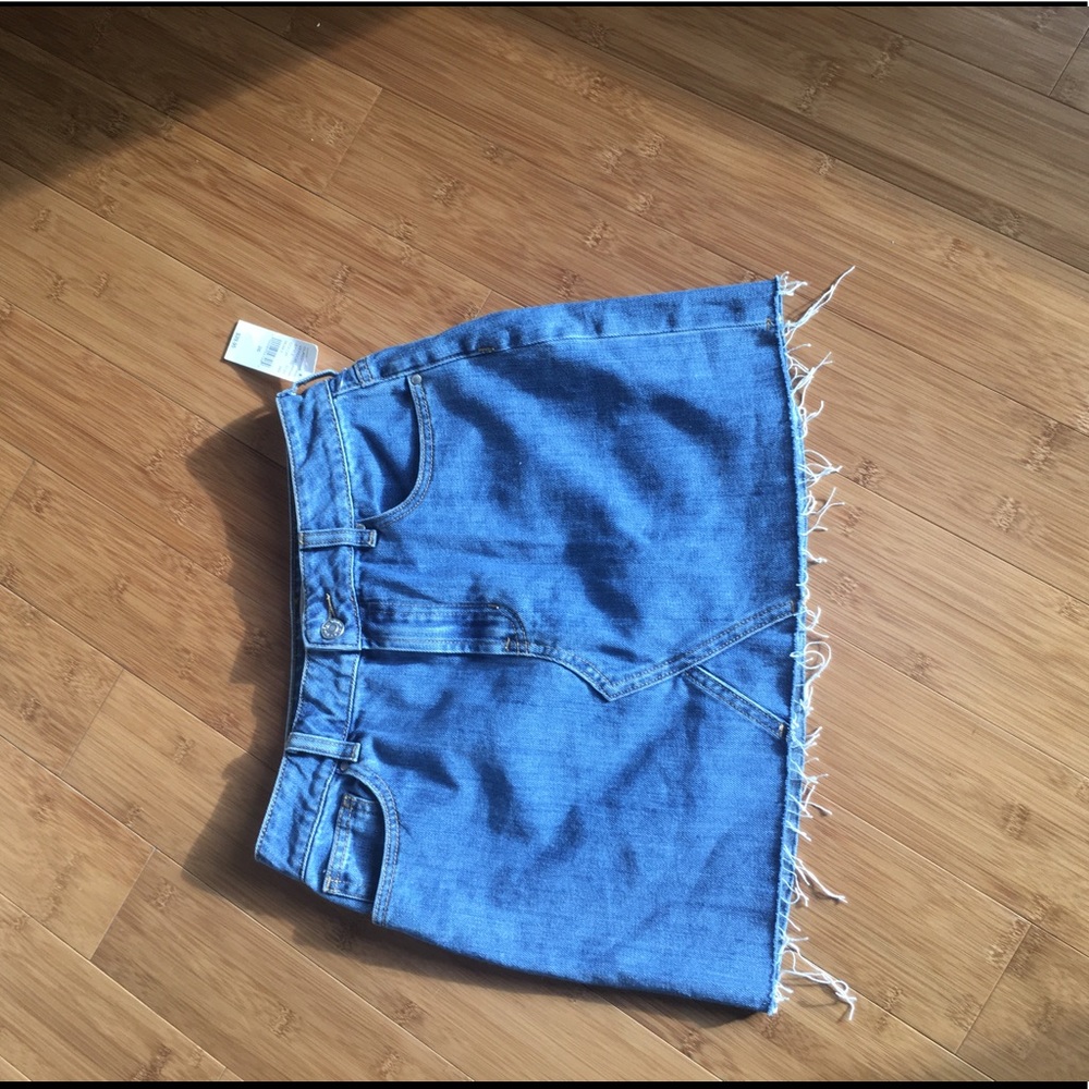 Jean skirt from PacSun that is medium wash